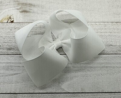 Single Solid White 4 inch bow