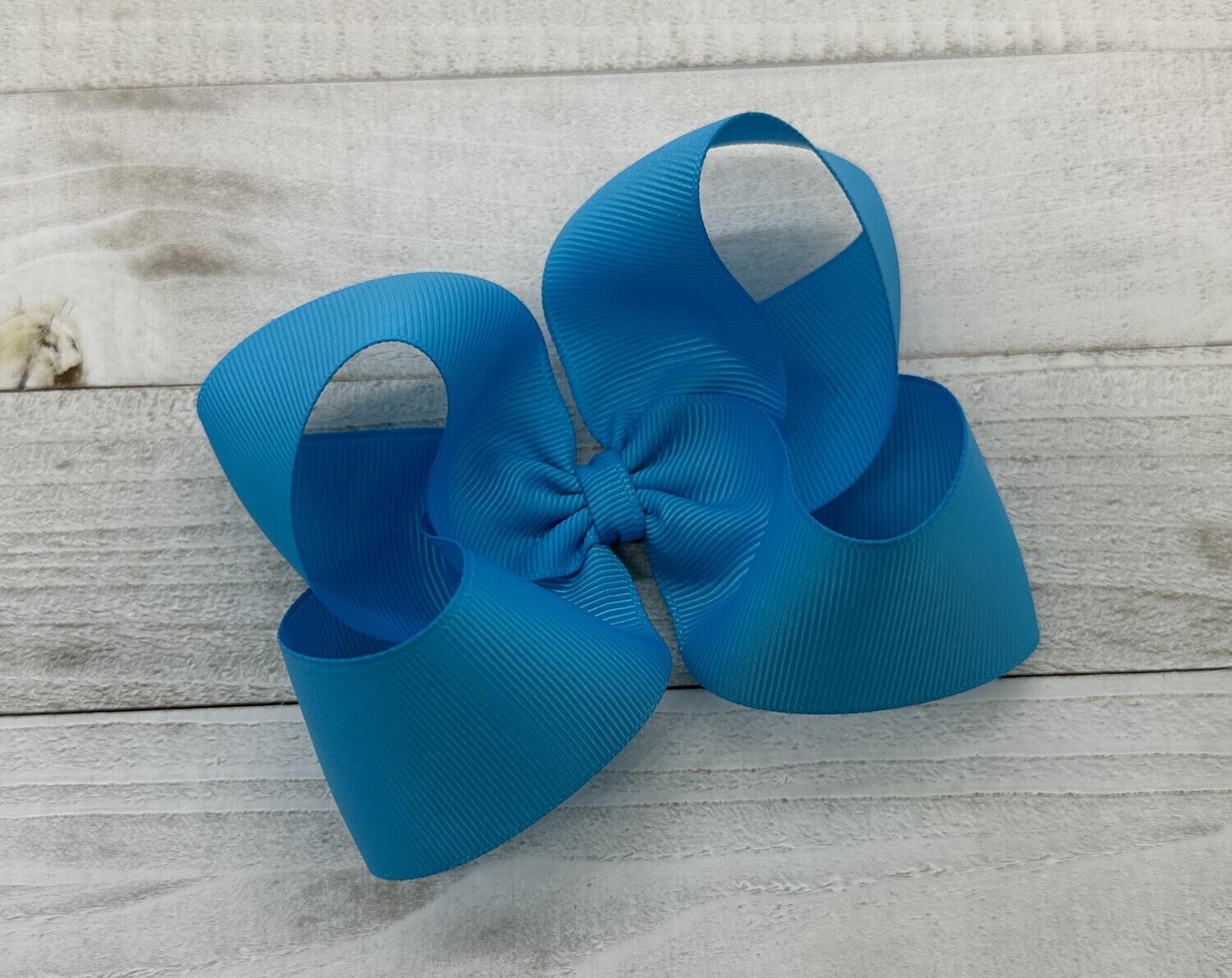 Single Solid Turquoise 4 inch bow
