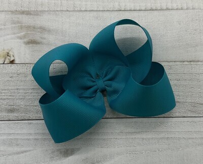 Single Solid Tornado Blue 4 inch bow