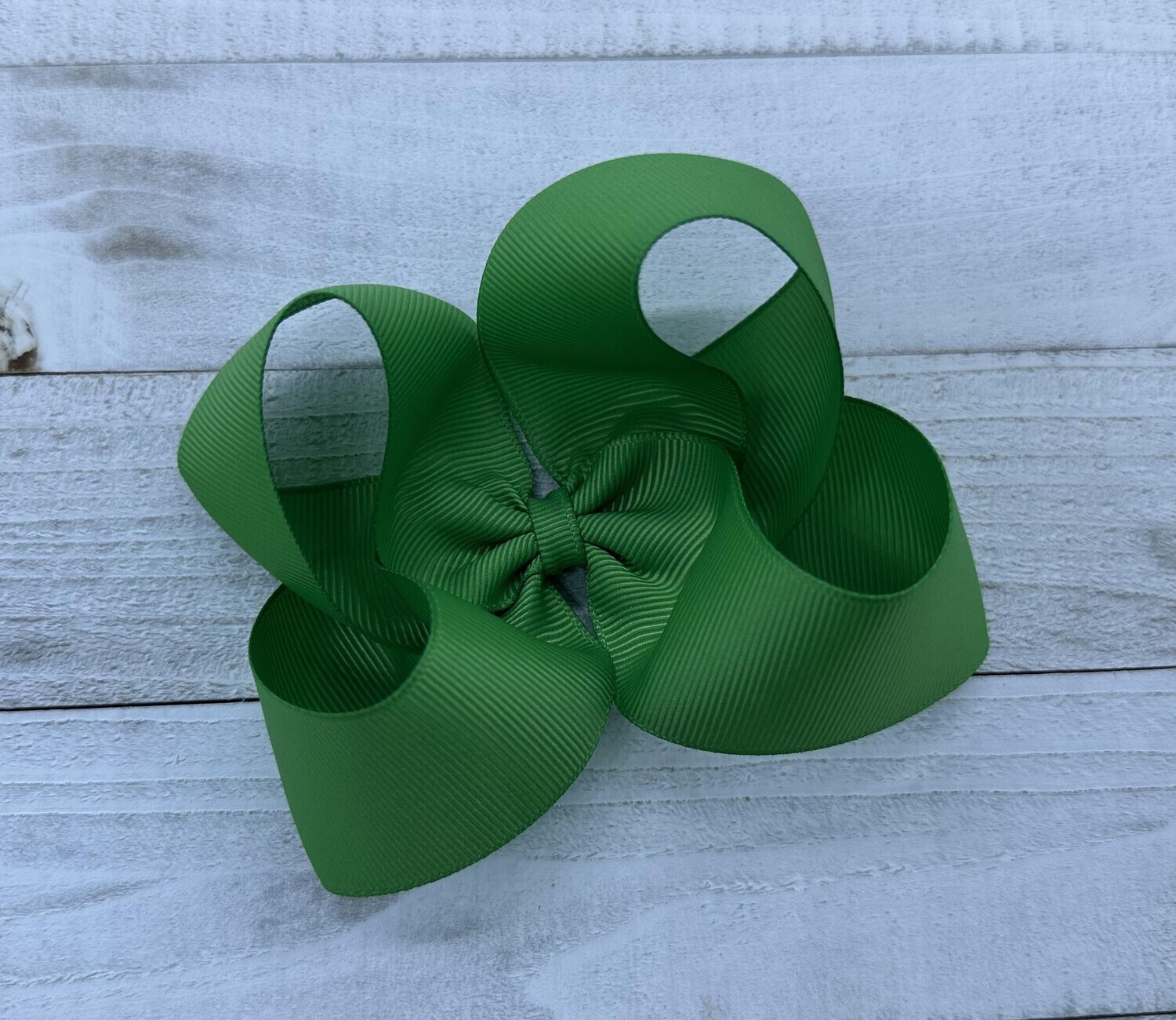 Single Solid Leaf Green 4 inch bow