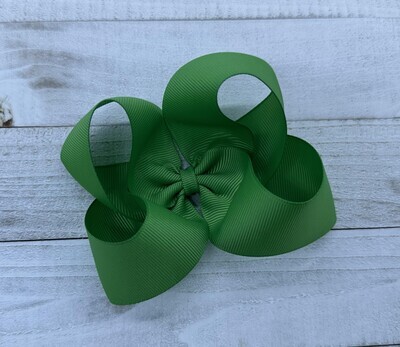 Single Solid Leaf Green 4 inch bow