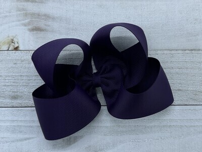 Single Solid Plum 4 inch bow
