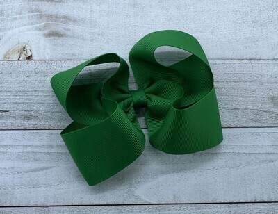 Single Solid Emerald 4 inch bow