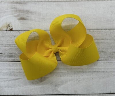 Single Solid Yellow 4 inch bow