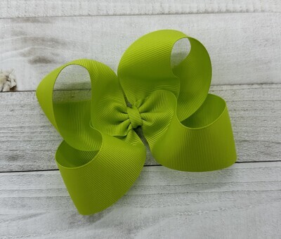Single Solid Lime Green 4 inch bow