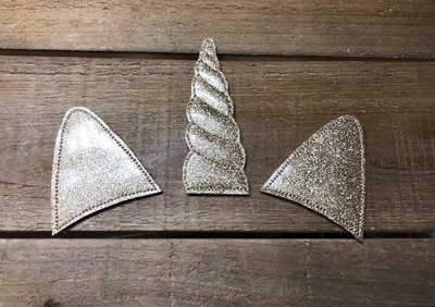 Gold Glitter Unicorn Horn and Ears