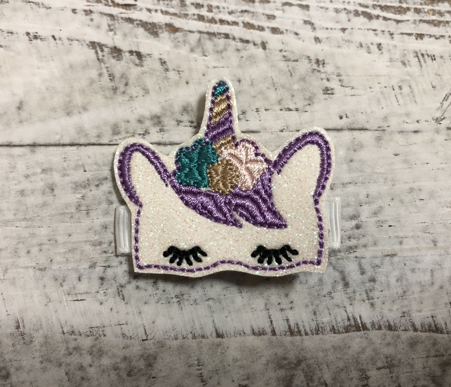 Unicorn Purple Face Feltie