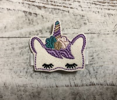 Unicorn Purple Face Feltie