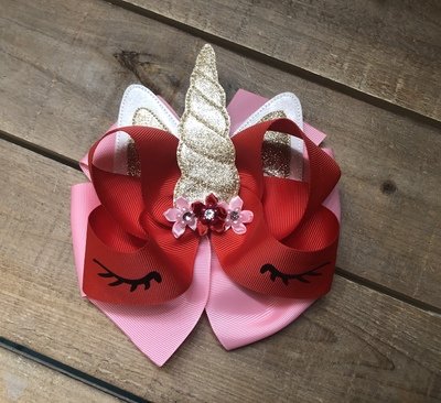Valentine’s Day Unicorn Hair Bow