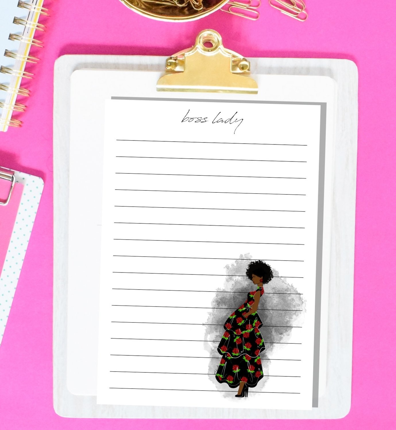 Boss lady note pad page