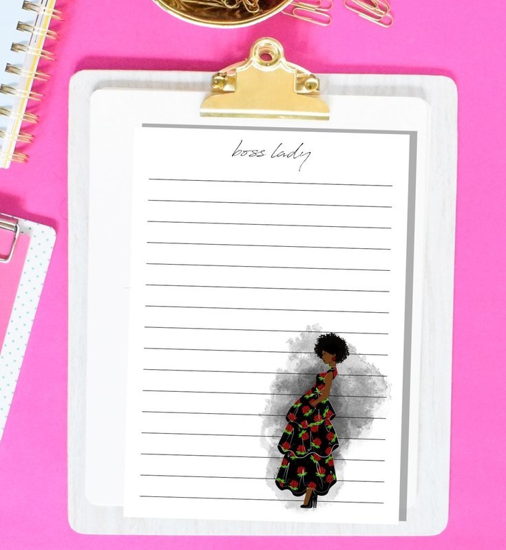 Boss lady note pad page