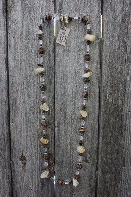 Tiger&#39;s Eye, Citrine, &amp; Quartz Necklace