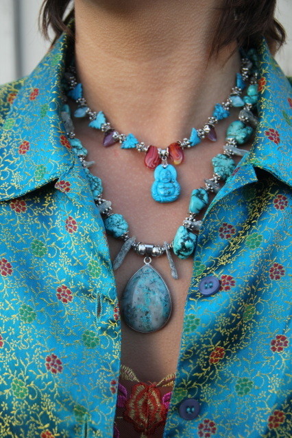 Rainbow Buddha &amp; Butterflies Necklace
