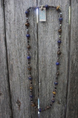 Lapis Lazuli, Tiger&#39;s Eye, &amp; Hematite on Copper