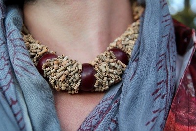 Antique African Pottery Bead Necklace