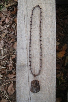 Jade Dragon Pendant on Copper Necklace