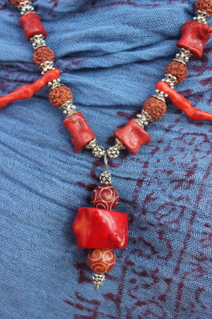 Coral & Rudraksha Necklace Coral & Rudraksha Necklace