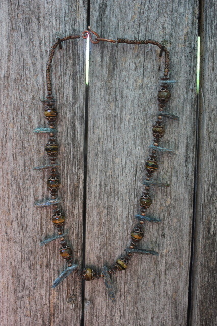 Kyanite &amp; Tiger&#39;s Eye on Copper