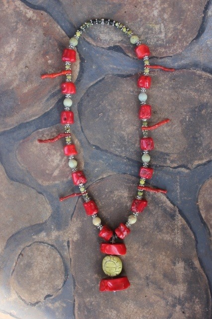 Coral &amp; Soapstone Necklace