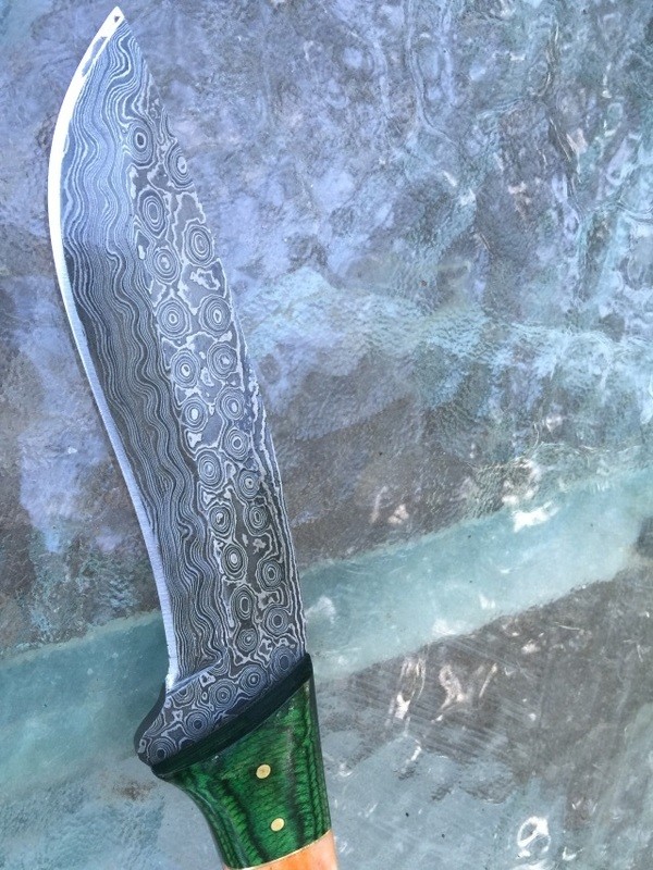 Raindrop Damascus Knife, CUSTOM ORDER ONLY