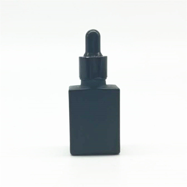Empty 0.5 oz BLACK Square Dropper Bottle