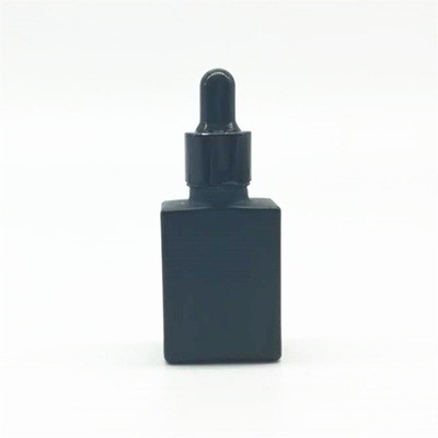 Empty 0.5 oz BLACK Square Dropper Bottle