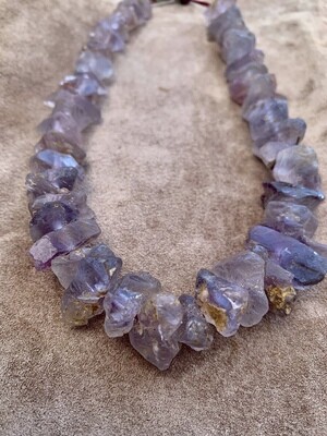 Raw Purple Fluorite Necklace