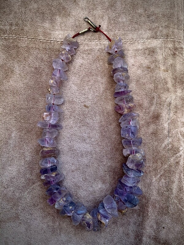Raw Purple Fluorite Necklace