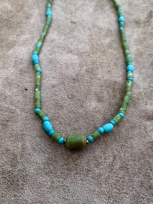 Delicate Jade & Turquoise Necklace