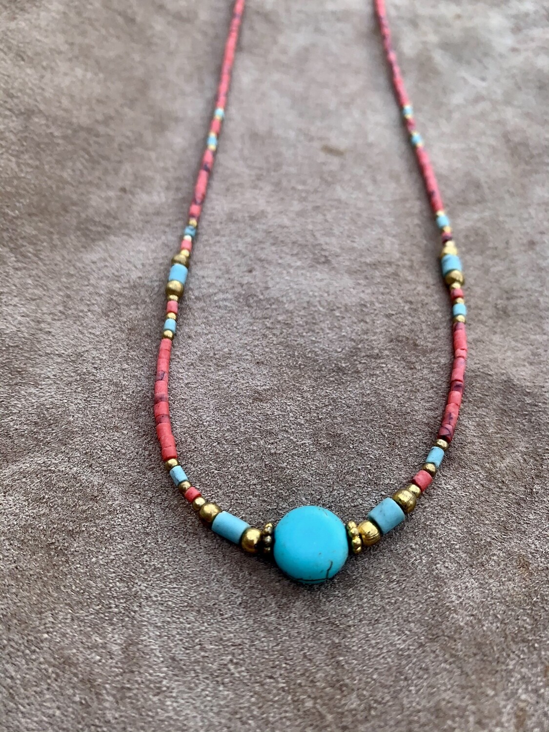 Delicate Turquoise &amp; Coral Necklace
