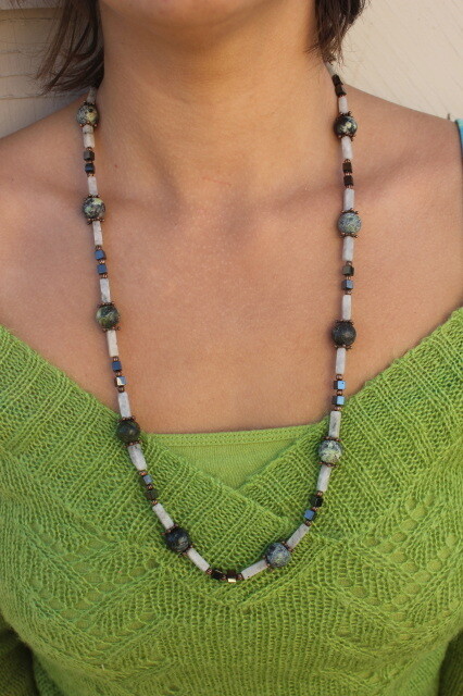 Jasper, Rose Quartz, and Hematite Necklace