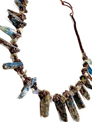 Kyanite & Labradorite on Copper Necklace