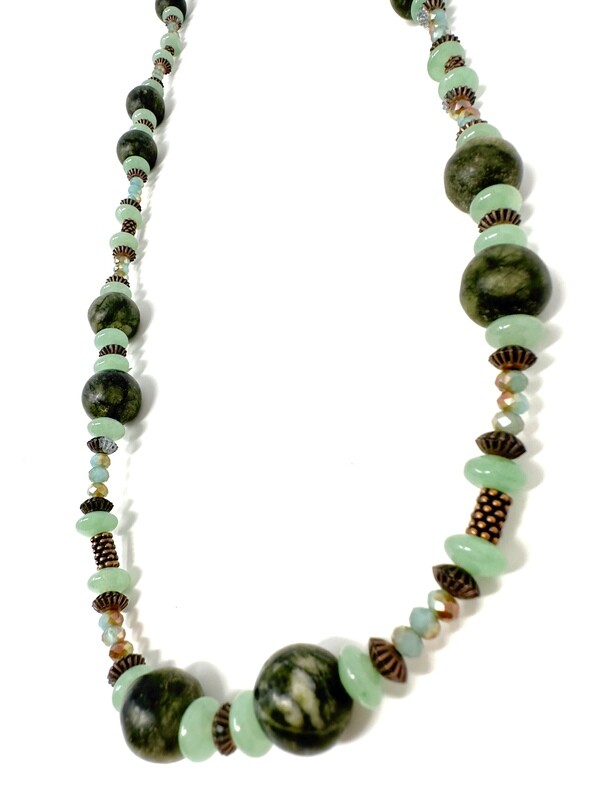 Jade, Jasper, &amp; Copper Necklace