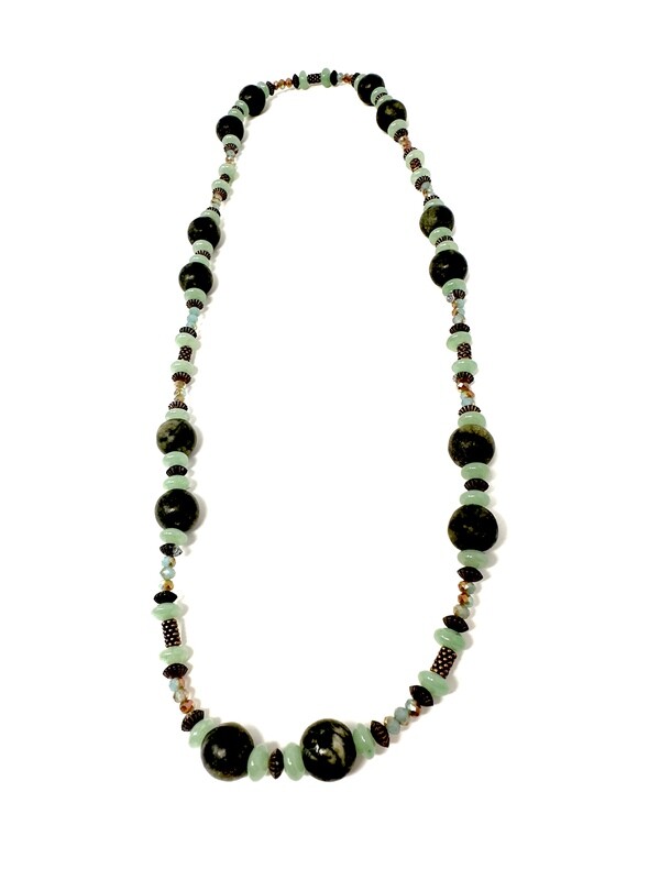 Jade, Jasper, &amp; Copper Necklace