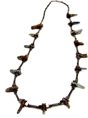 Kyanite, Hematite, & Copper Necklace
