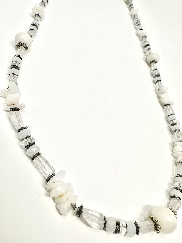 Quartz &amp; White Stone Necklace