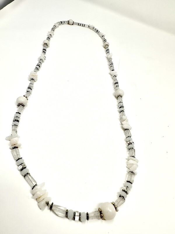 Quartz &amp; White Stone Necklace