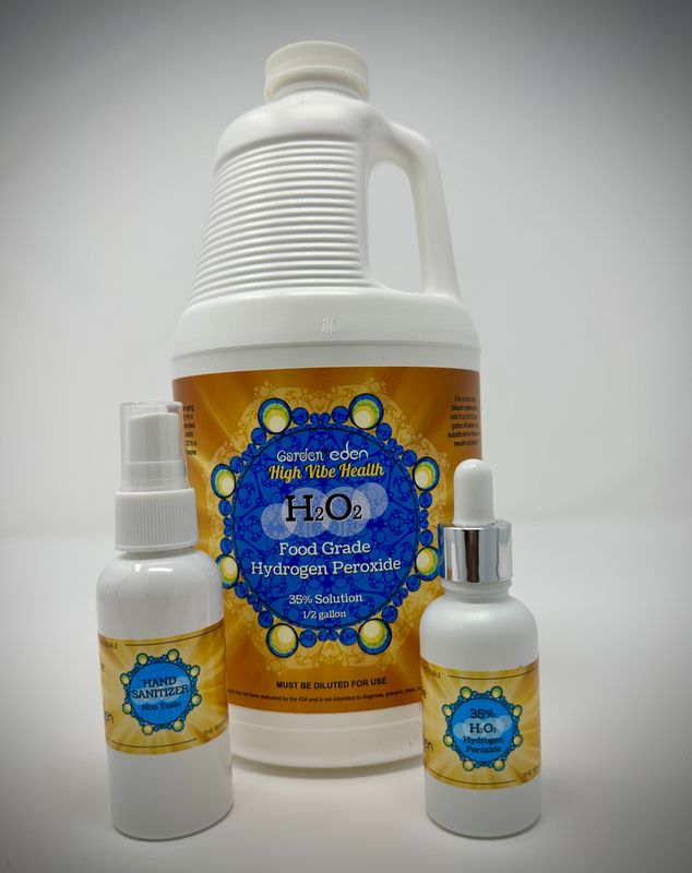 1/2 gallon 35% Food Grade Hydrogen Peroxide High Vibe Health from The Garden of Eden 1/2 gallon 35% Food Grade Hydrogen Peroxide
