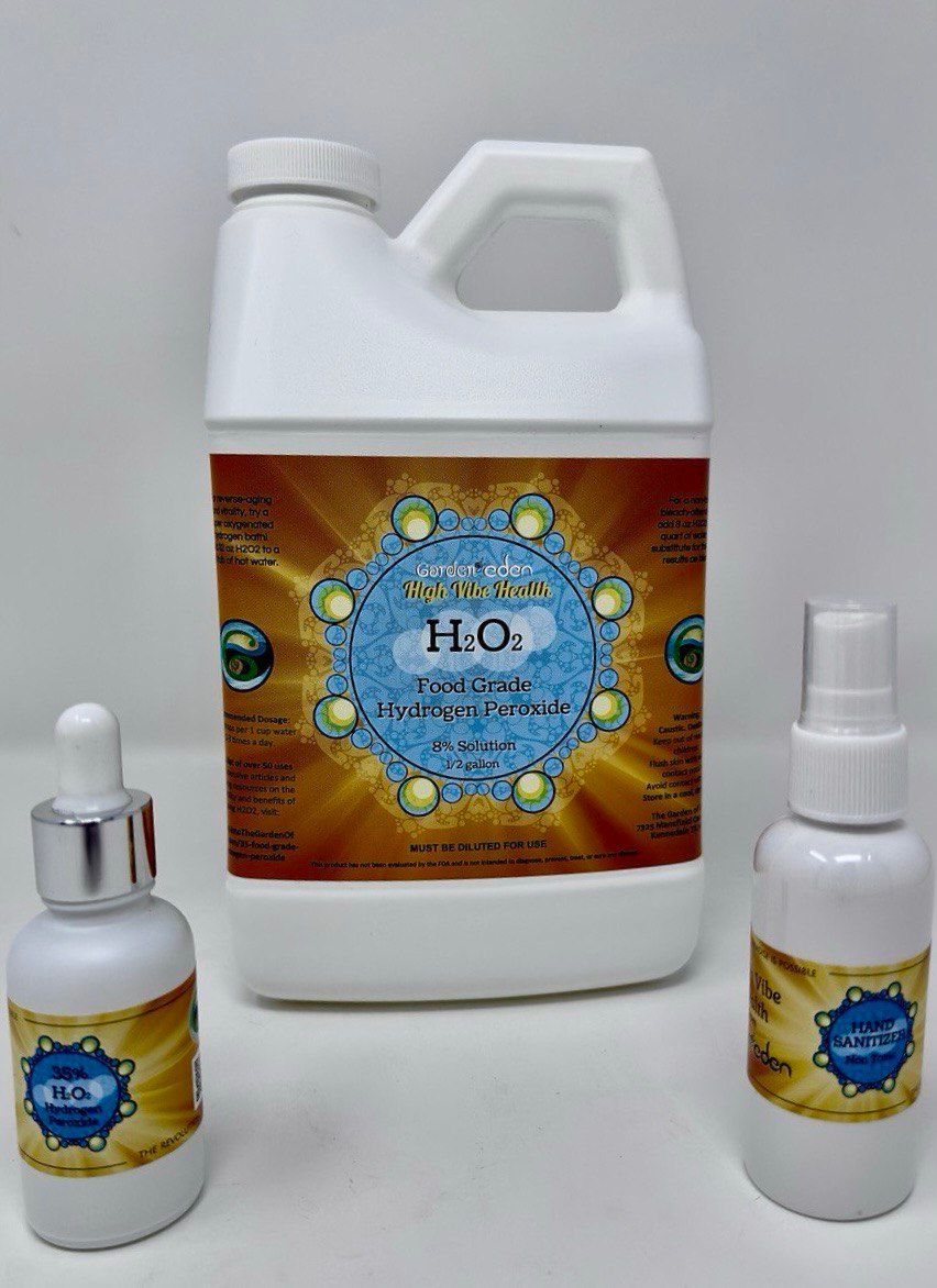 1/2 gallon 35% Diluted to 8% Food Grade Hydrogen Peroxide for International Shipping