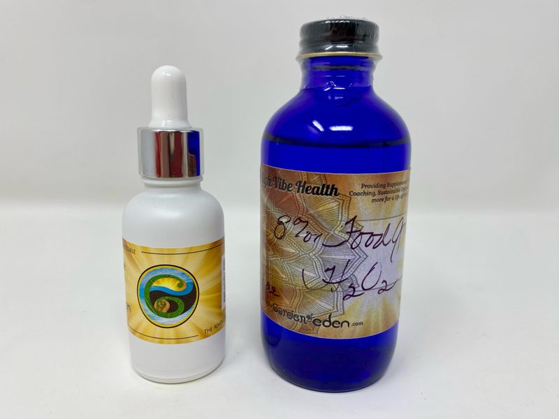4 oz 8% Food Grade Hydrogen Peroxide Diluted in GLASS BOTTLE