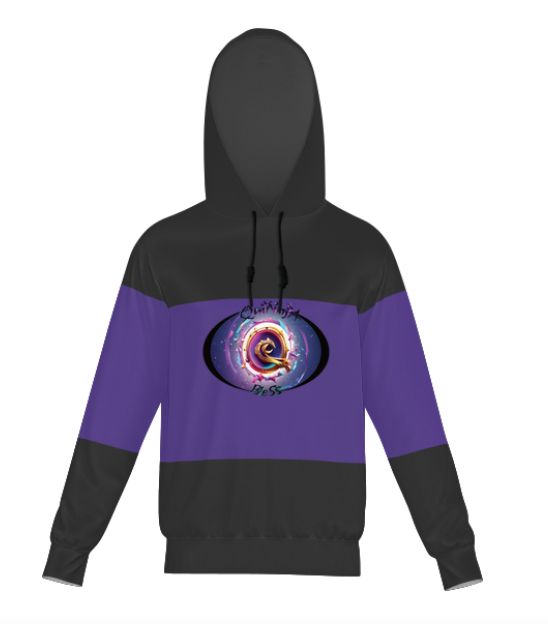 QuiNnjA Black on Purple Hoodie Sweatshirt