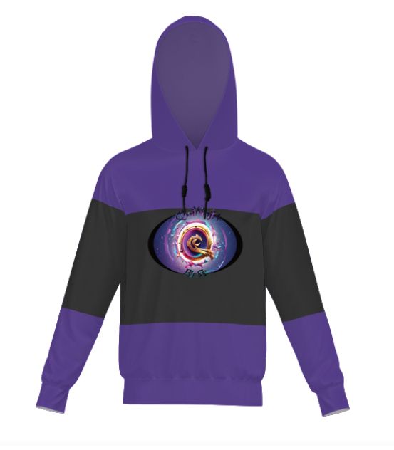 QuiNnjA Purple on Black Hoodie Sweatshirt