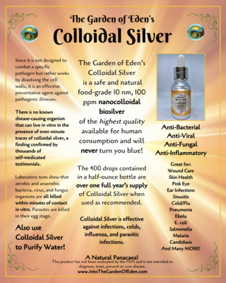 High Vibe Health from The Garden Colloidal Silver display