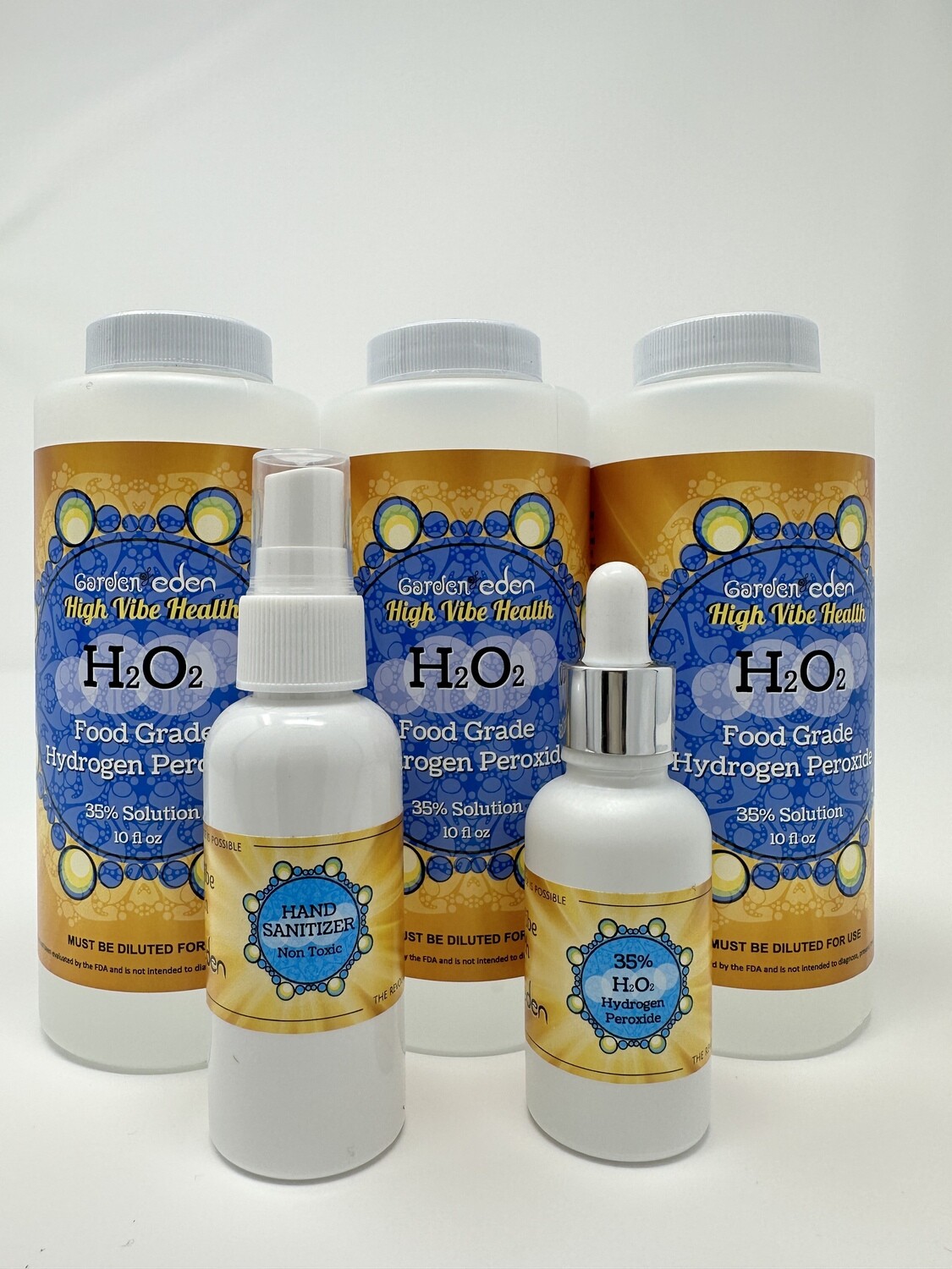 High Vibe Health from The Garden of Eden 3 x 10 oz 35% Food Grade Hydrogen Peroxide