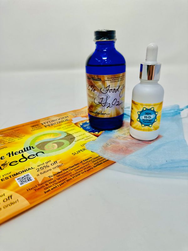 4 oz 35% Food Grade Hydrogen Peroxide in GLASS BOTTLE
