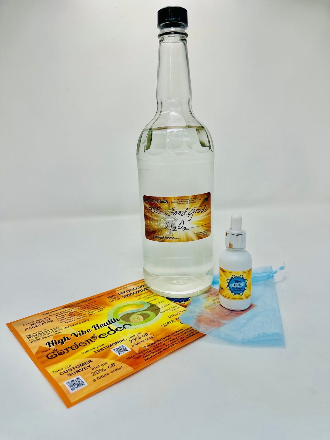 32 oz 35% Food Grade Hydrogen Peroxide in GLASS BOTTLE