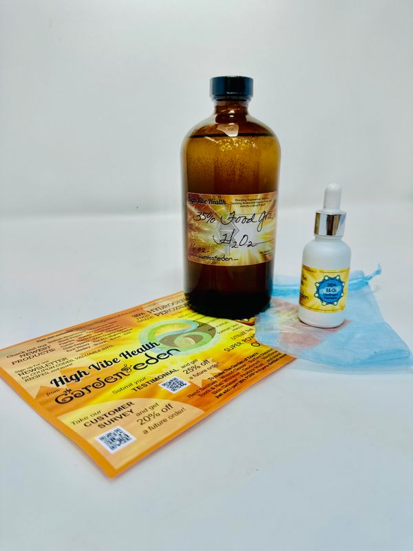 16 oz 35% Food Grade Hydrogen Peroxide in GLASS BOTTLE