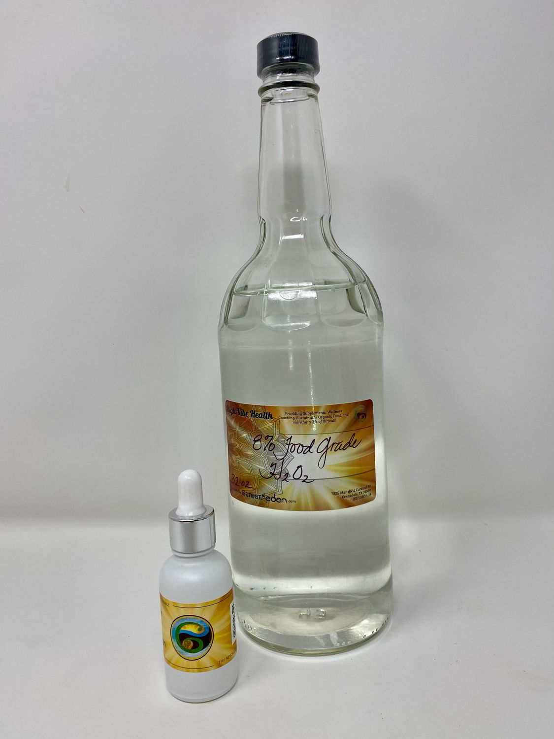 32 oz 8% Food Grade Hydrogen Peroxide Diluted in GLASS BOTTLE