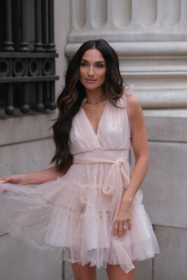Anabella Tulle Pearls Dress