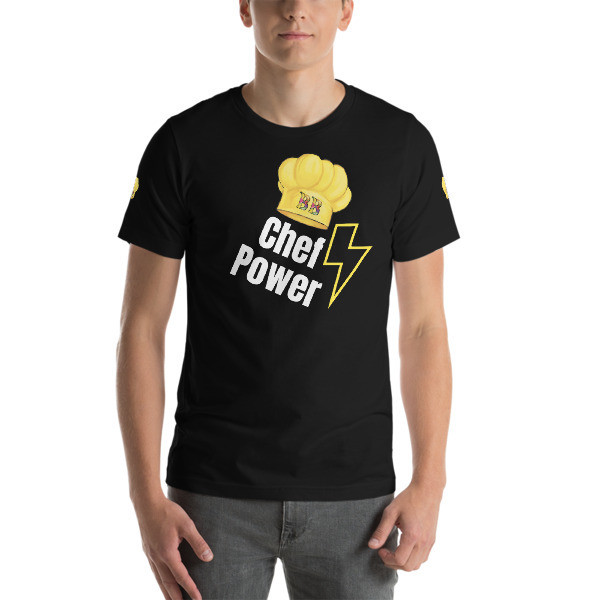 Men&#39;s Chef Power Shirt With Chef Hat, Color: Black, Size: XS